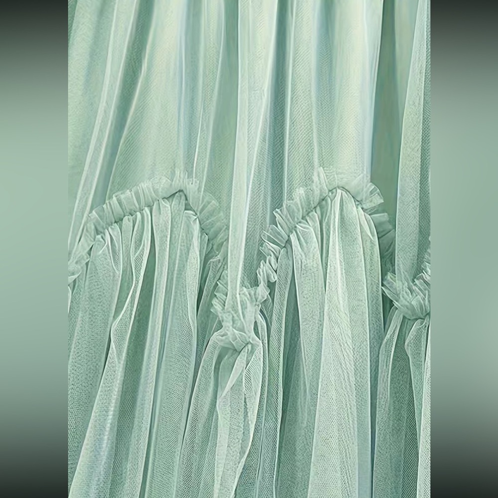 Luxe mesh asymmetrical hem maxi skirt - Picture 9 of 15